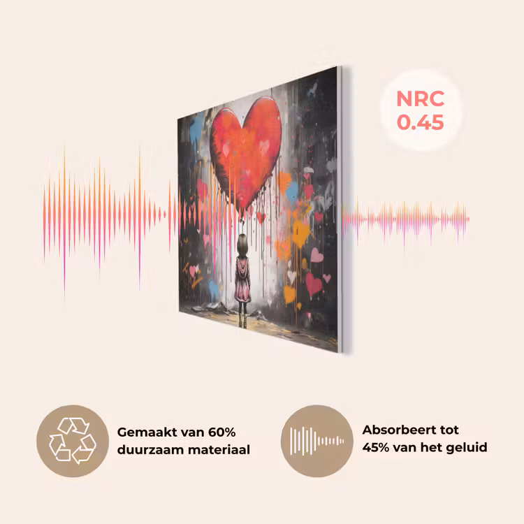 Meisje - Hart - Graffiti - Kunst - Kleuren - Rood PET vilt klein -USP_NL