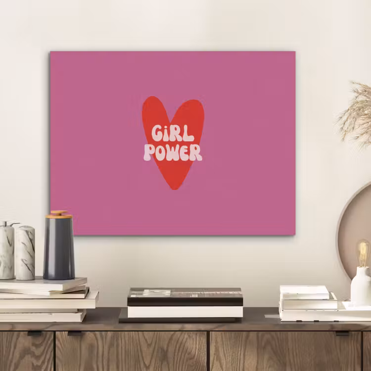 Girl power - Hart - Roze - Rood PET vilt klein -sfeer1