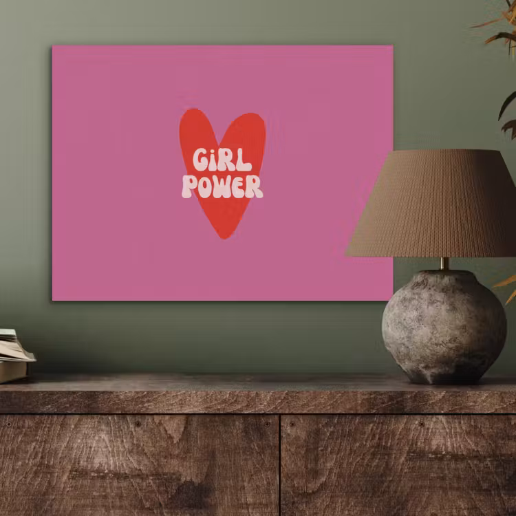 Girl power - Hart - Roze - Rood PET vilt klein -sfeer2