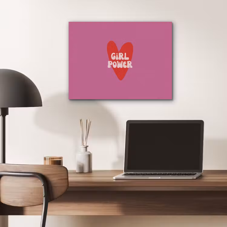 Girl power - Hart - Roze - Rood PET vilt klein -sfeer5