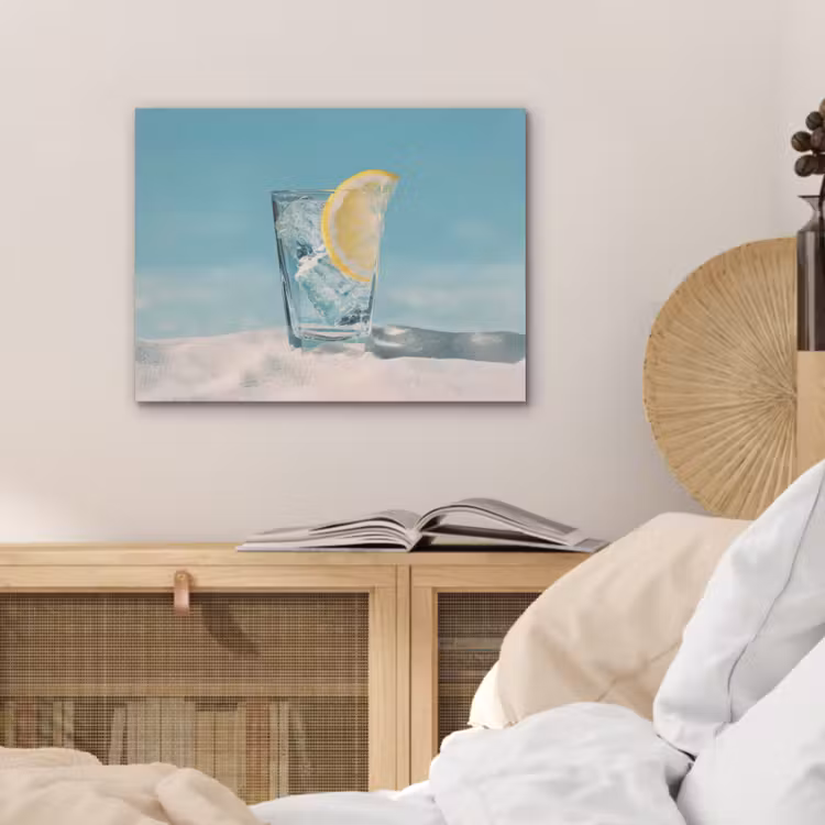 Glas - ijsblokjes - Citroen PET vilt klein -sfeer3