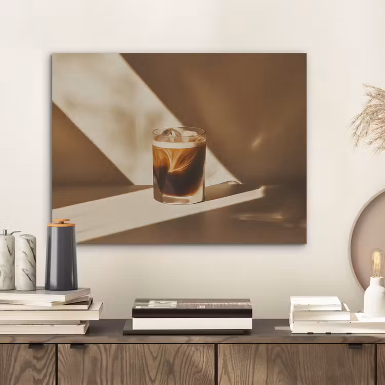 Glas - Ijskoffie - Schaduw - Bruin PET vilt klein -sfeer1