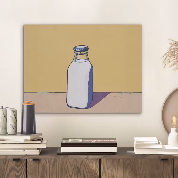 Glazen - Fles - Illustratie - Melk PET vilt klein -sfeer1