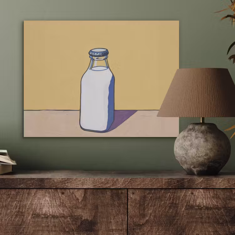 Glazen - Fles - Illustratie - Melk PET vilt klein -sfeer2