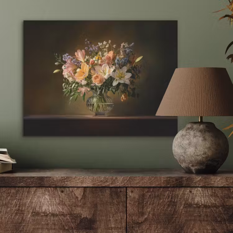 Glazen - Bloemen - Boeket - Kleuren PET vilt klein -sfeer2
