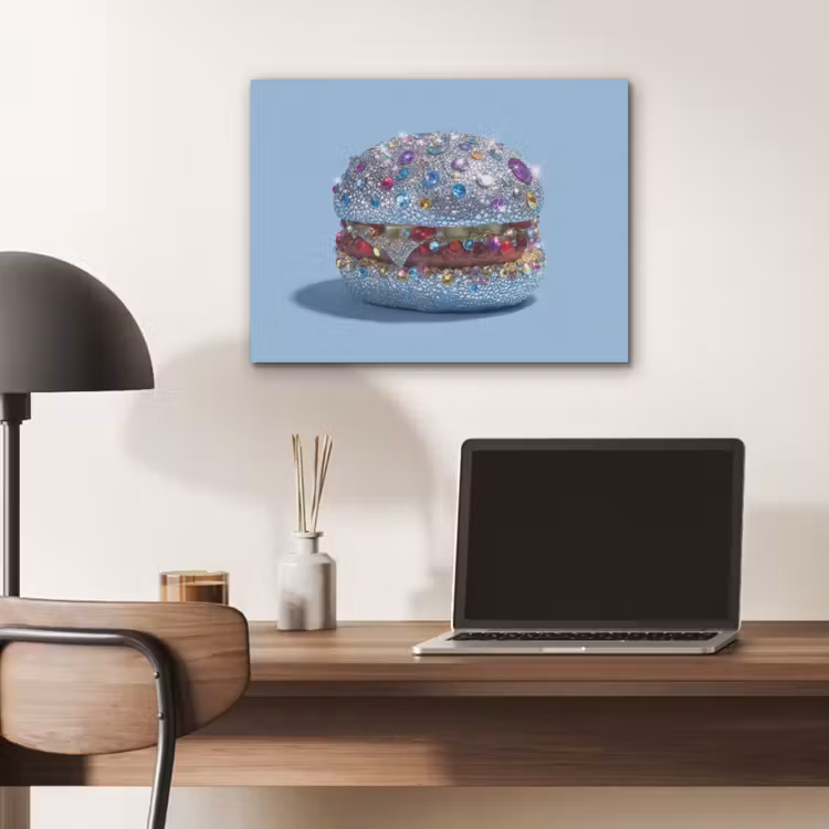 Glitters - Hamburger - Blauw PET vilt klein -sfeer5