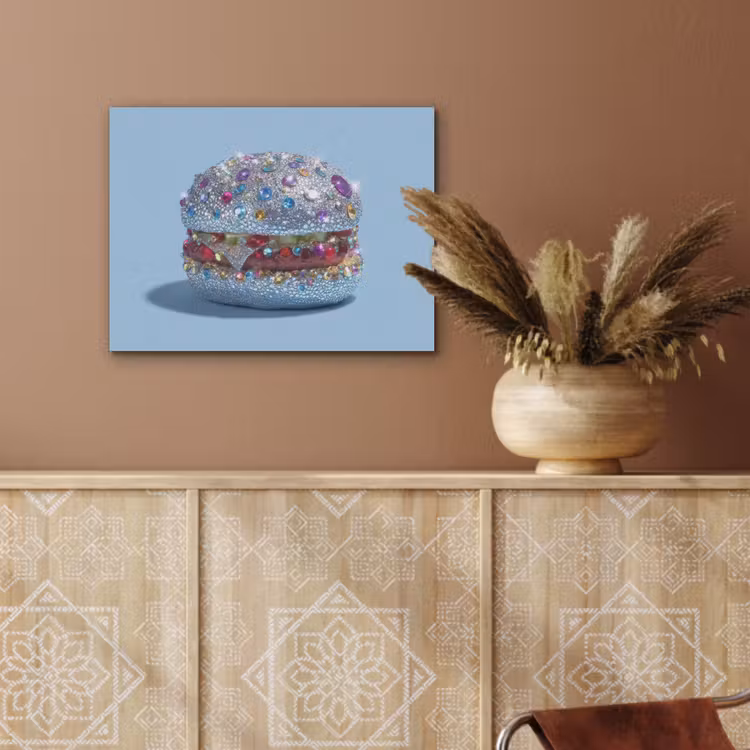 Glitters - Hamburger - Blauw PET vilt klein -sfeer4