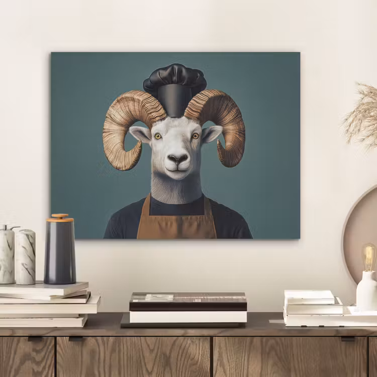 Geit - Hoorns - Kokskleding PET vilt klein -sfeer1