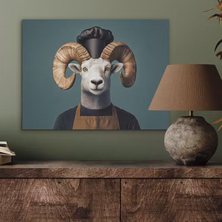 Geit - Hoorns - Kokskleding PET vilt klein -sfeer2