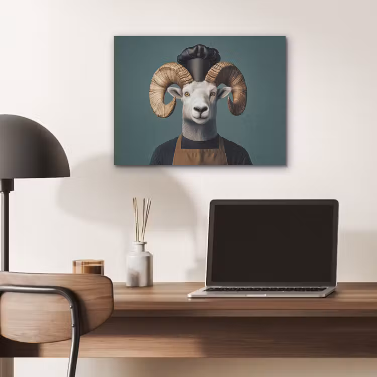Geit - Hoorns - Kokskleding PET vilt klein -sfeer5