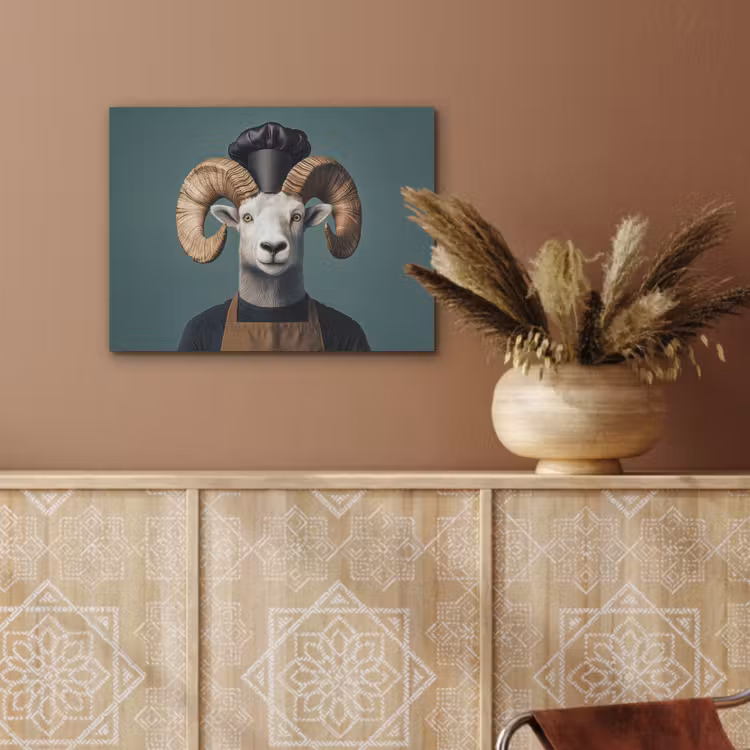 Geit - Hoorns - Kokskleding PET vilt klein -sfeer4