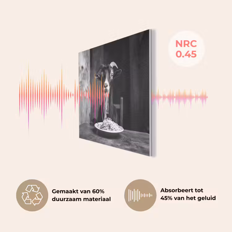 Geit - Bord - Spaghetti - Zwart Wit PET vilt klein -USP_NL
