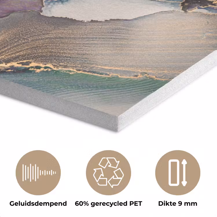 Goud - Blauw - Marmer PET vilt klein -closeup_NL
