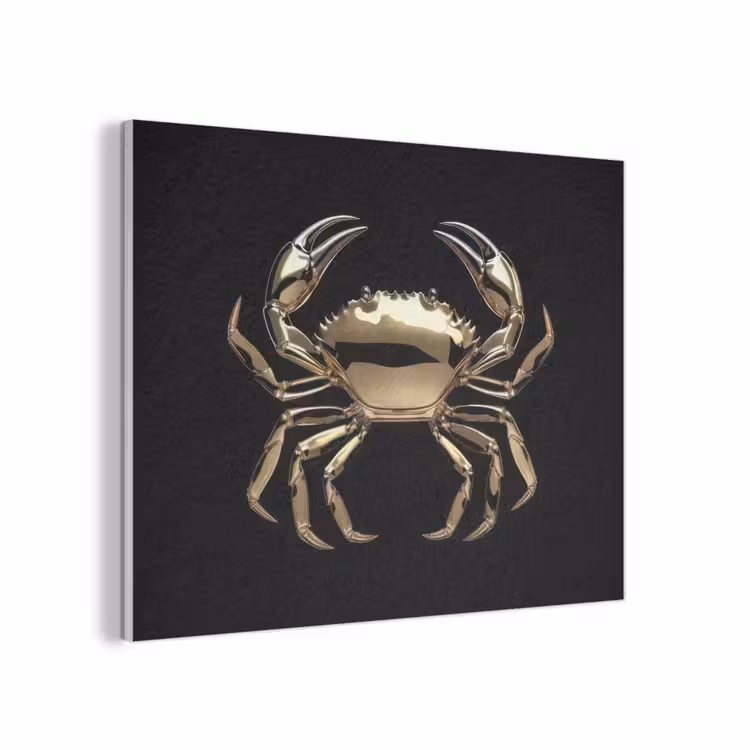 Goud - Krab - Dieren - Zwart PET vilt klein -3d