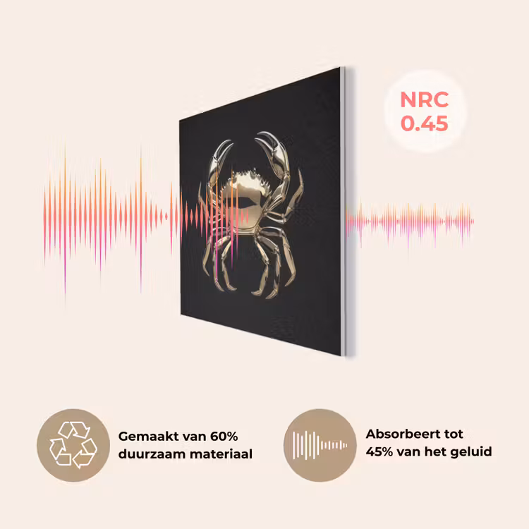 Goud - Krab - Dieren - Zwart PET vilt klein -USP_NL
