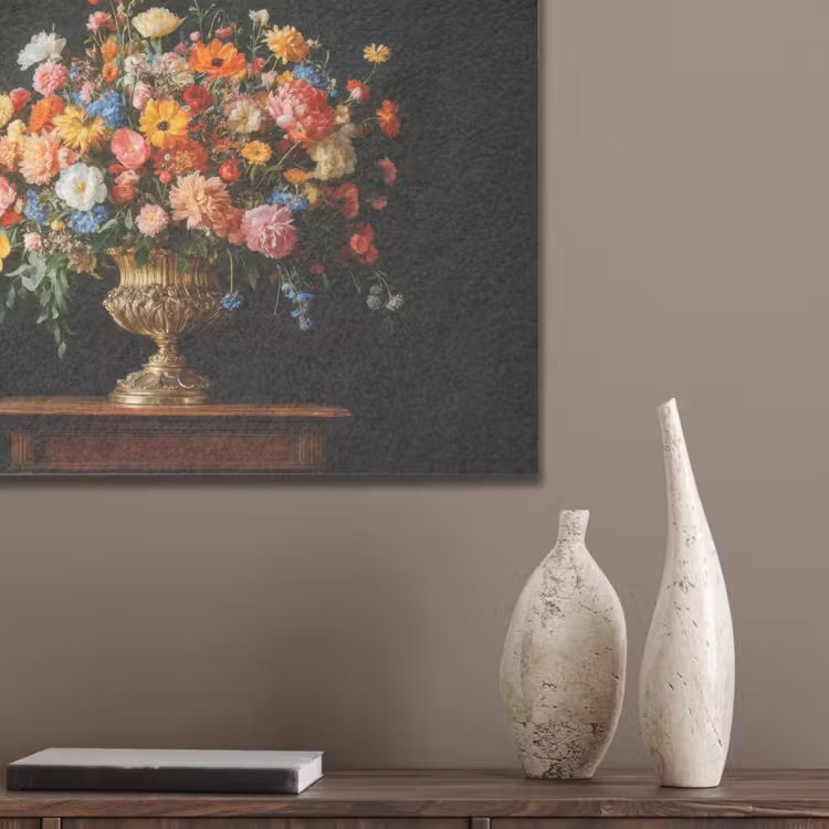 Goud - Bloemen - Kleuren - Vaas PET vilt klein -sfeer6_closeup