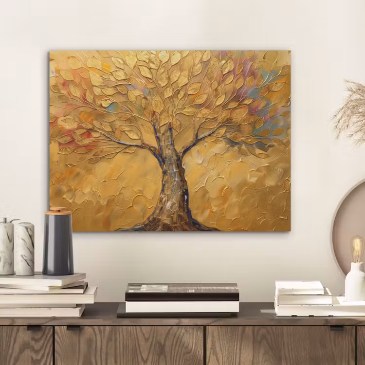 Goud - Boom - Abstract - Modern PET vilt klein -sfeer1
