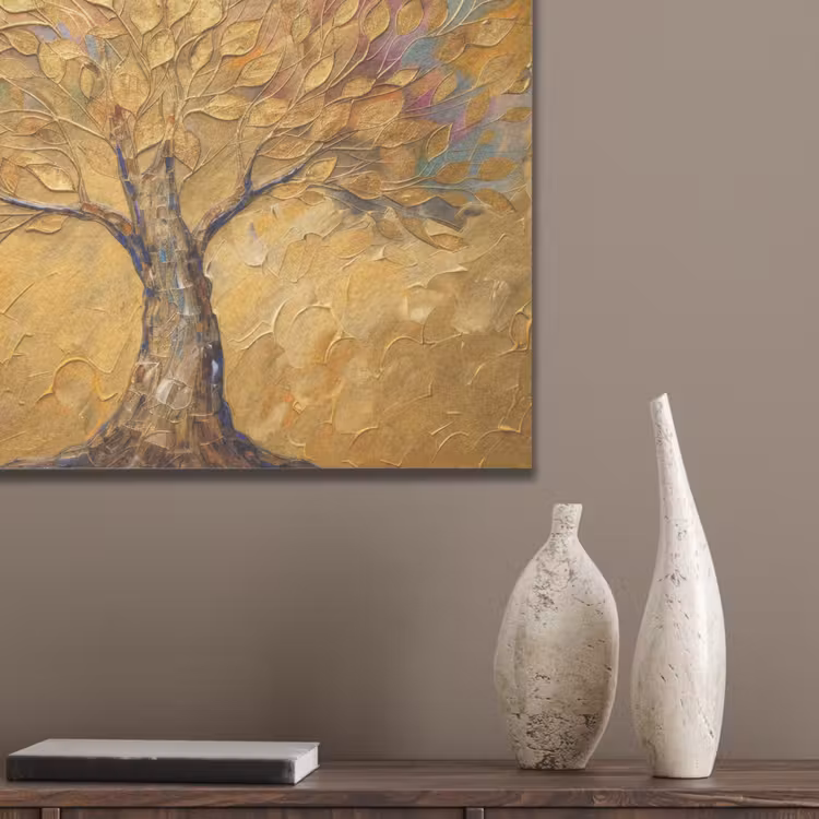 Goud - Boom - Abstract - Modern PET vilt klein -sfeer6_closeup