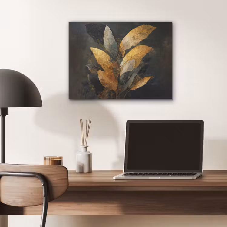 Gouden Bladcompositie β Botanische Luxe PET vilt klein -sfeer5