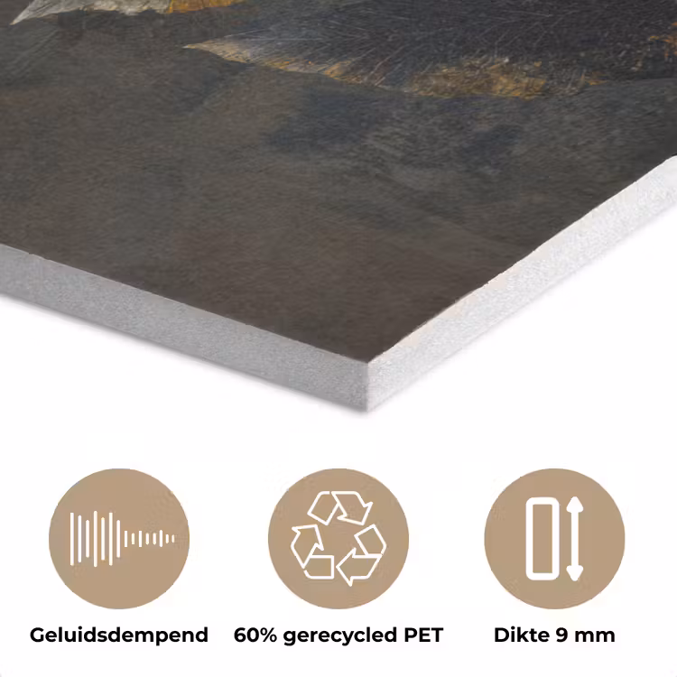 Gouden Bladcompositie β Botanische Luxe PET vilt klein -closeup_NL