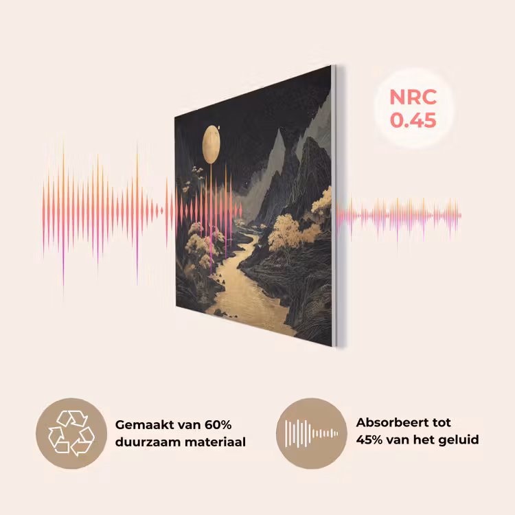 Gouden rivier - Bergen - Maan - Sterrenhemel PET vilt klein -USP_NL