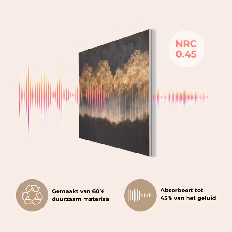 Gouden Bomen in Mistig Landschap PET vilt klein -USP_NL