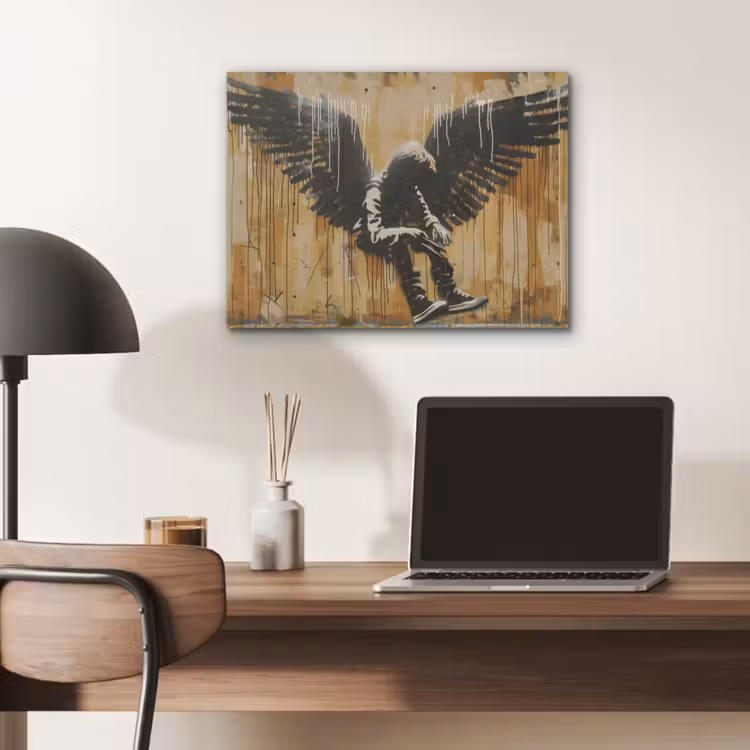 Graffiti - Kunst - Vleugels - Street art - Banksy PET vilt klein -sfeer5
