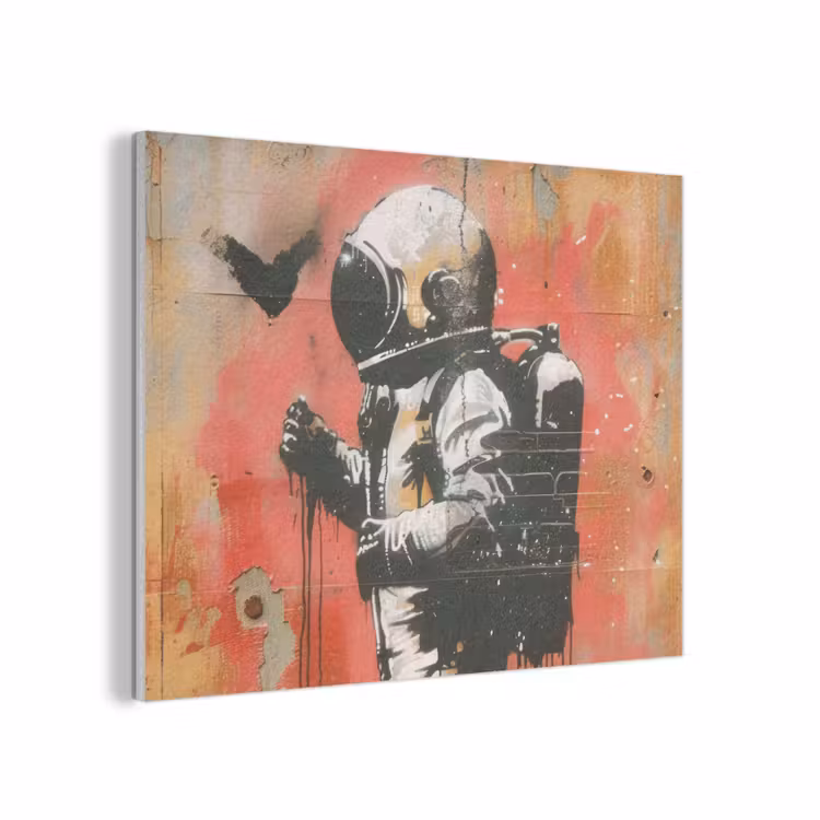 Graffiti - Astronaut - Street art - Ruimte - Banksy PET vilt klein -3d