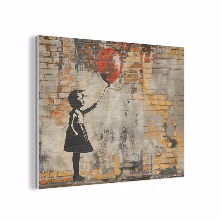 Graffiti - Banksy - Meisje - Street art PET vilt klein -3d