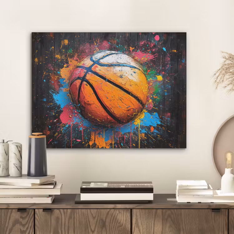 Graffiti - Basketbal - Verf - Sport PET vilt klein -sfeer1