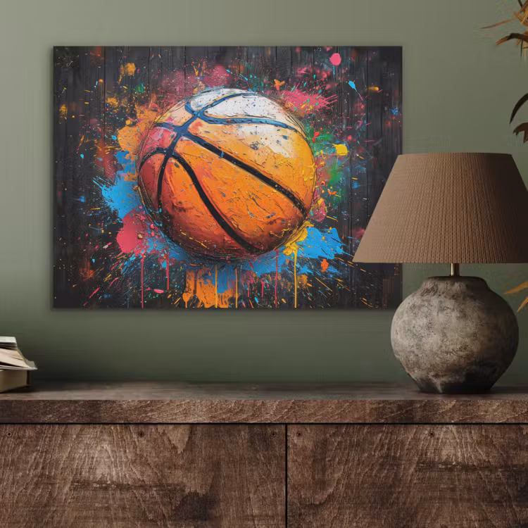 Graffiti - Basketbal - Verf - Sport PET vilt klein -sfeer2