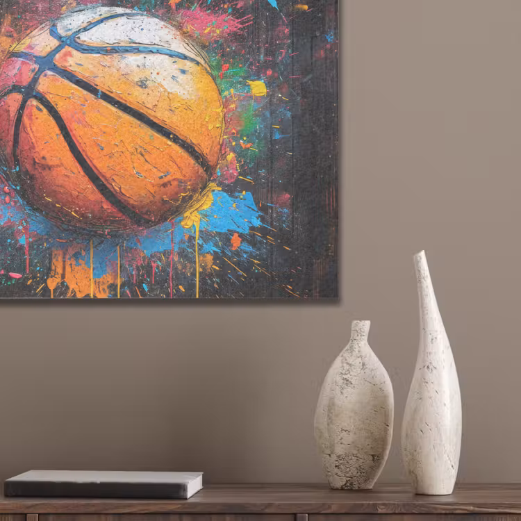 Graffiti - Basketbal - Verf - Sport PET vilt klein -sfeer6_closeup