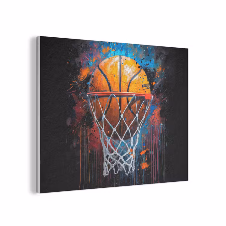 Graffiti - Basketbal - Sport - Zwart - Street art PET vilt klein -3d