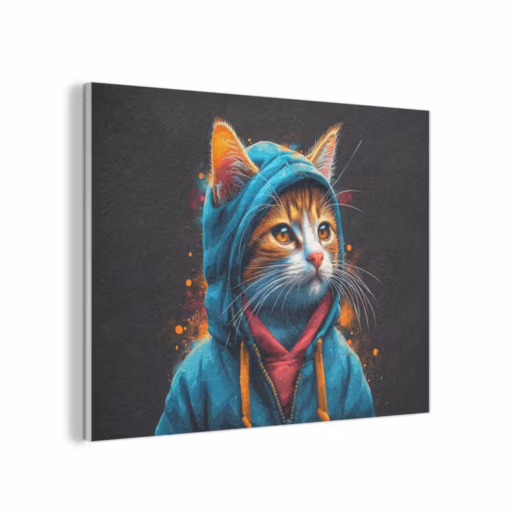 Graffiti - Kat - Zwart - Jas PET vilt klein -3d