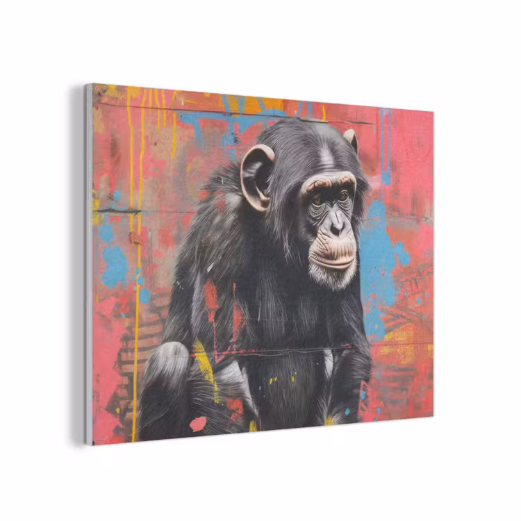 Graffiti - Chimpansee - Dieren - Street art - Banksy PET vilt klein -3d
