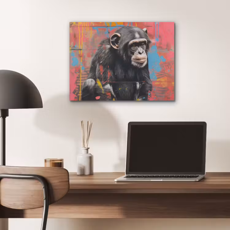 Graffiti - Chimpansee - Dieren - Street art - Banksy PET vilt klein -sfeer5