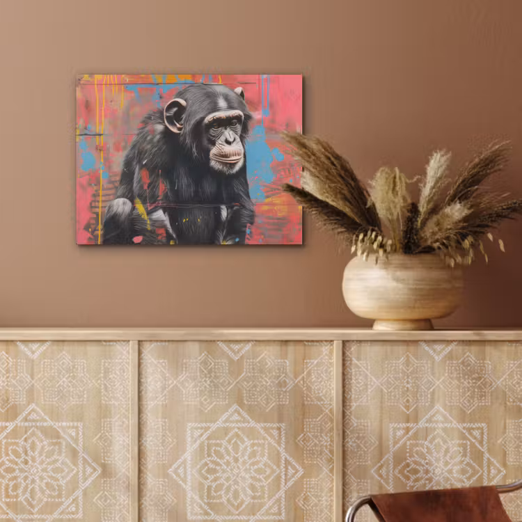 Graffiti - Chimpansee - Dieren - Street art - Banksy PET vilt klein -sfeer4