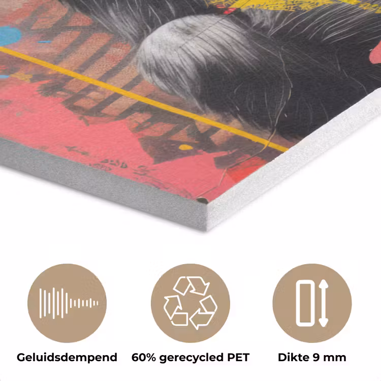 Graffiti - Chimpansee - Dieren - Street art - Banksy PET vilt klein -closeup_NL