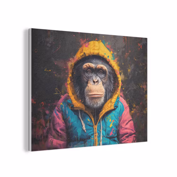 Graffiti - Chimpansee - Jas - Aap - Verf PET vilt klein -3d