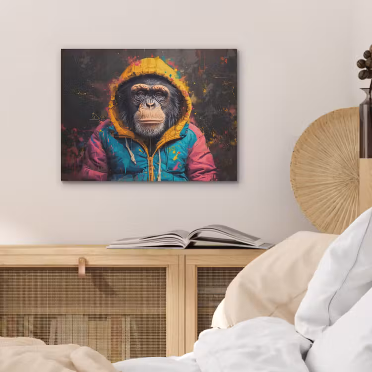 Graffiti - Chimpansee - Jas - Aap - Verf PET vilt klein -sfeer3