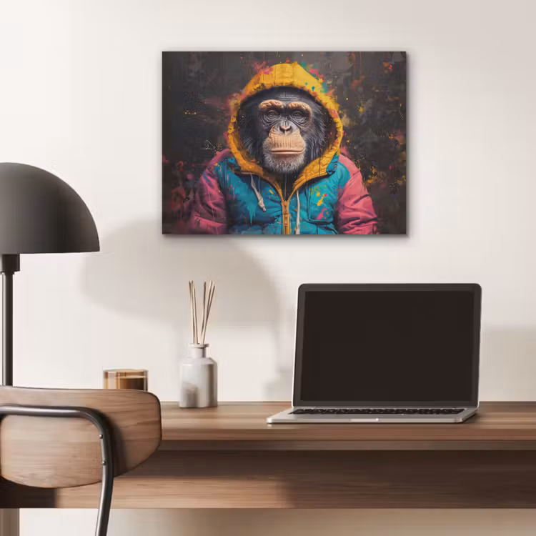 Graffiti - Chimpansee - Jas - Aap - Verf PET vilt klein -sfeer5