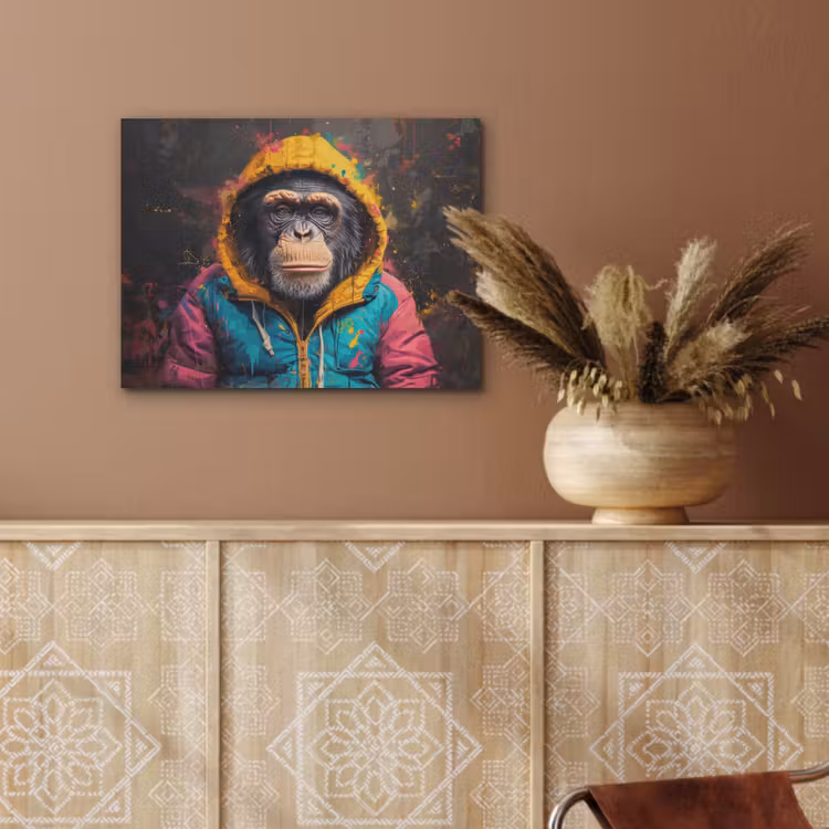 Graffiti - Chimpansee - Jas - Aap - Verf PET vilt klein -sfeer4