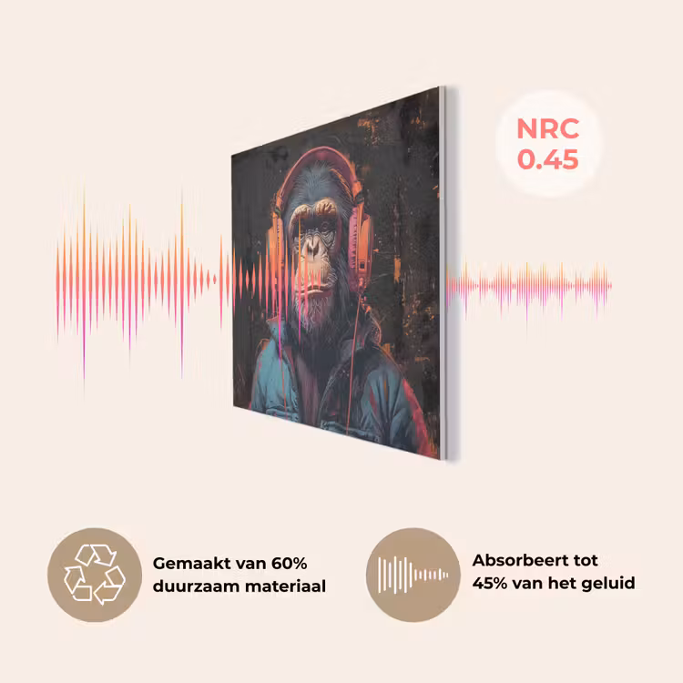 Graffiti - Chimpansee - Koptelefoon - Aap PET vilt klein -USP_NL