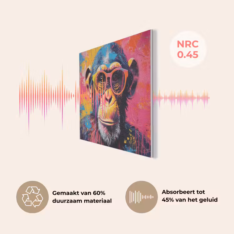 Graffiti - Chimpansee - Aap - Bril - Kleurrijk PET vilt klein -USP_NL