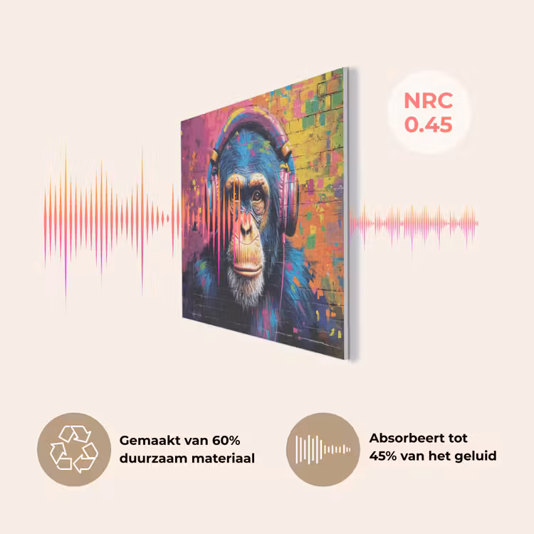 Graffiti - Chimpanzee - Street art - Koptelefoon - Aap PET vilt klein -USP_NL