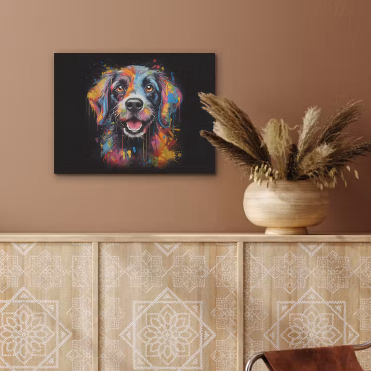Graffiti - Hond - Zwart - Kleuren PET vilt klein -sfeer4