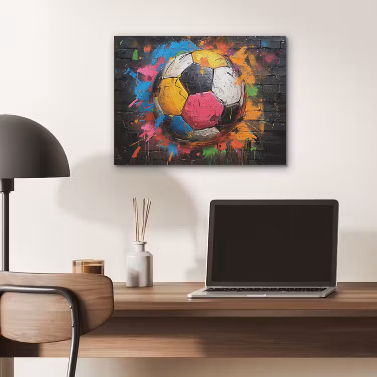 Graffiti - Voetbal - Muur - Street art - Sport PET vilt klein -sfeer5