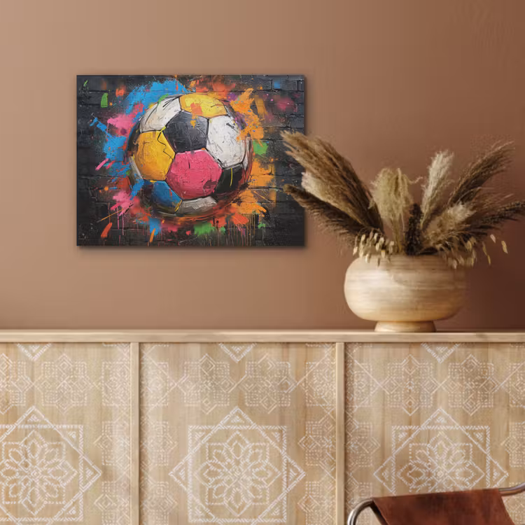 Graffiti - Voetbal - Muur - Street art - Sport PET vilt klein -sfeer4