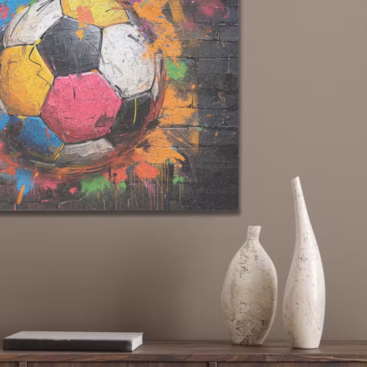 Graffiti - Voetbal - Muur - Street art - Sport PET vilt klein -sfeer6_closeup
