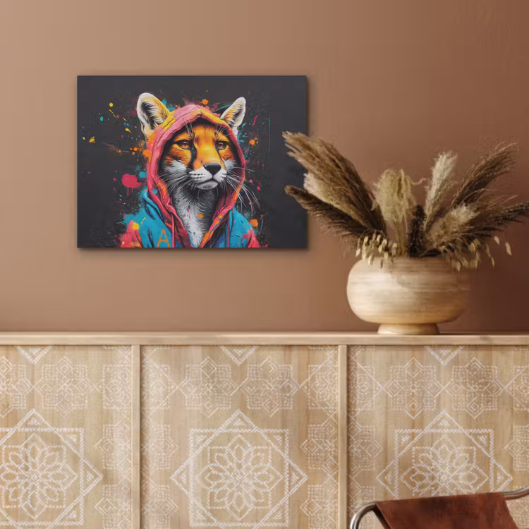 Graffiti - Vos - Jas - Pop art PET vilt klein -sfeer4
